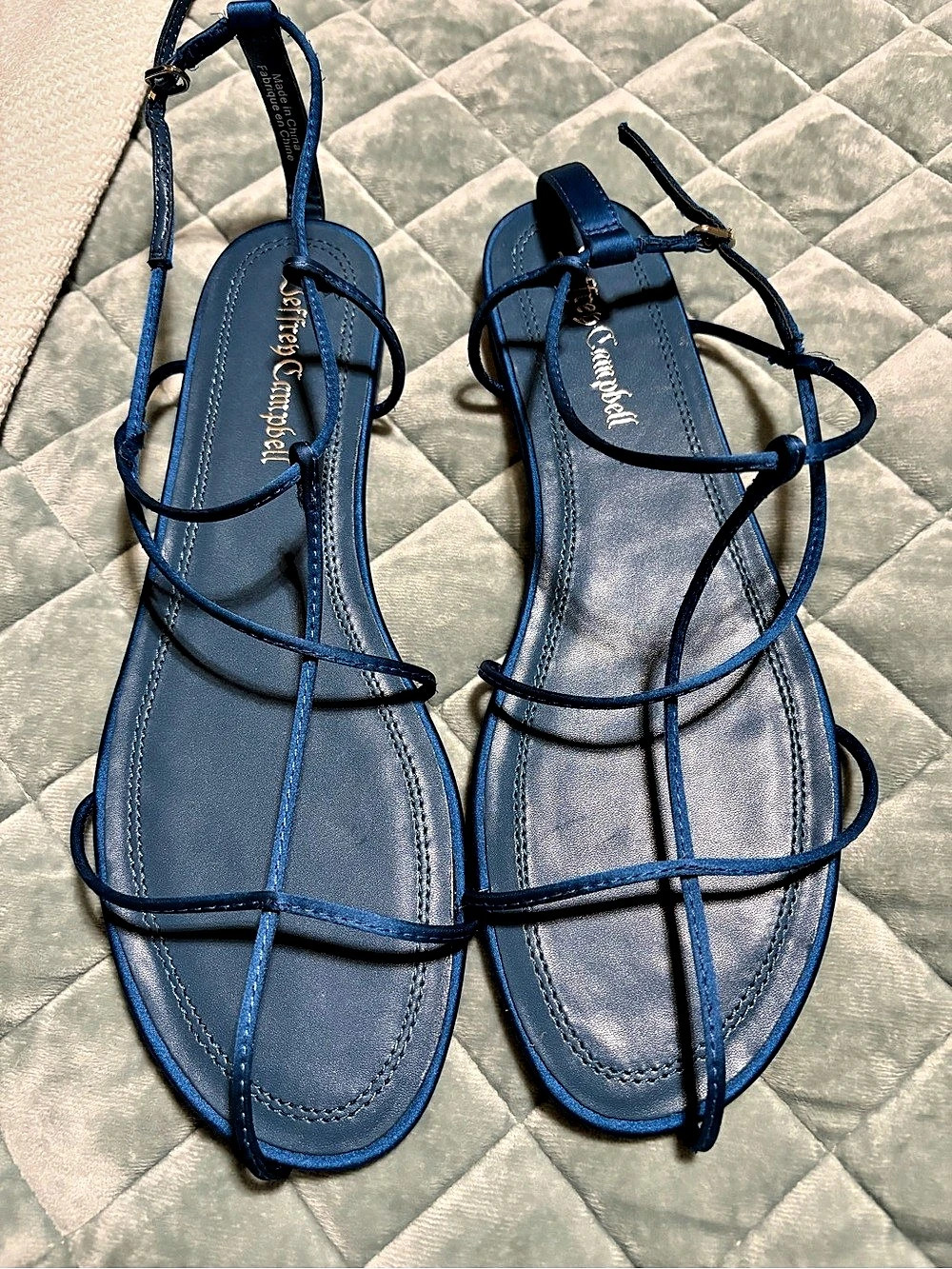 Jeffrey Campbell Strappy Flat Sandals in Blue US 9